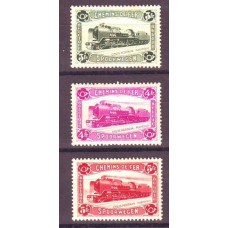 BELGICA 1934 Yv. COLIS POSTAUX 175/7 SERIE DE ESTAMPILLAS NUEVAS TRENES 80 EUROS